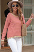 Contrast Trimmed Striped Drop Shoulder Sweater